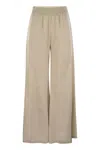 Fabiana Filippi Wide Viscose Jogging Trousers In Beige