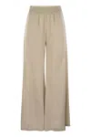 Fabiana Filippi Wide Viscose Jogging Trousers In Beige