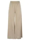 Fabiana Filippi Wide Viscose Jogging Trousers In Beige