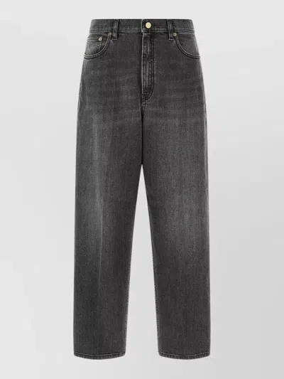 Fabiana Filippi Wide-leg Straight-leg Denim Jeans In Black