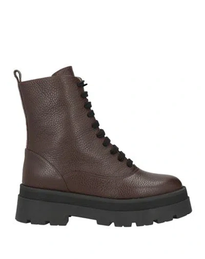 Fabiana Filippi Woman Ankle Boots Chocolate Brown Size 8 Leather