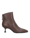 Fabiana Filippi Woman Ankle Boots Dark Brown Size 5 Leather In Brown