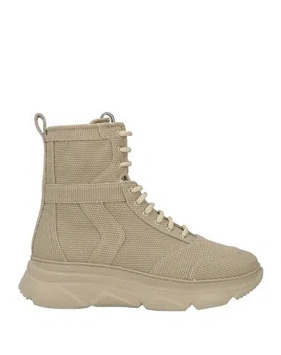 Fabiana Filippi Woman Ankle Boots Khaki Size 7 Textile Fibers In Nude