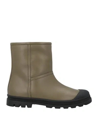 Fabiana Filippi Woman Ankle Boots Khaki Size 8 Leather In Brown