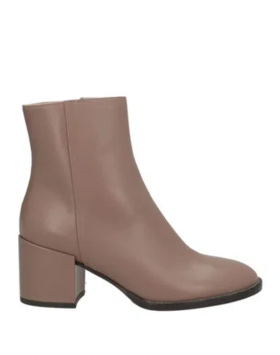 Fabiana Filippi Woman Ankle Boots Light Brown Size 7 Leather In Beige