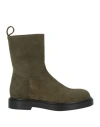 Fabiana Filippi Woman Ankle Boots Military Green Size 7 Leather