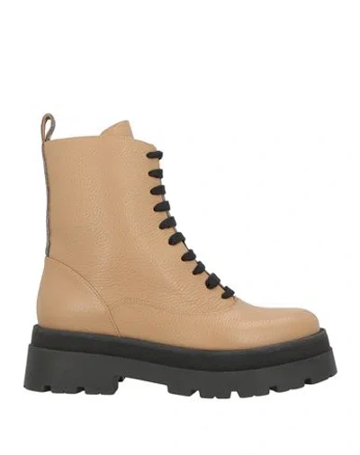 Fabiana Filippi Woman Ankle Boots Sand Size 7 Leather In Neutral