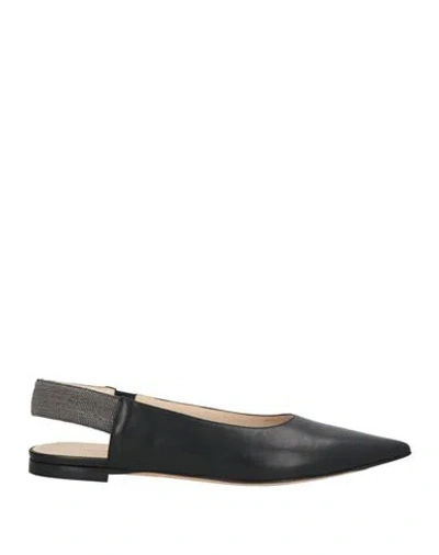 Fabiana Filippi Woman Ballet Flats Black Size 10 Leather