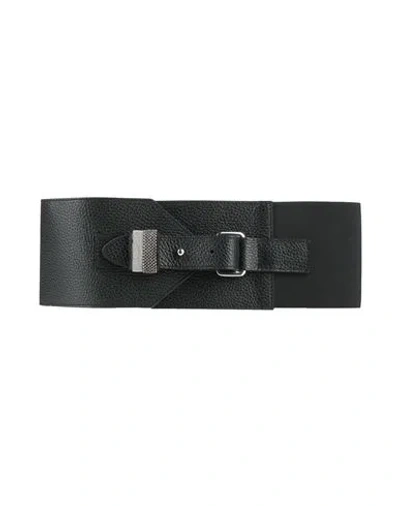 Fabiana Filippi Woman Belt Black Size S Leather, Elastic Fibres