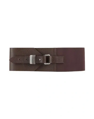 Fabiana Filippi Woman Belt Brown Size S Leather, Elastic Fibres