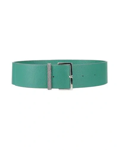 Fabiana Filippi Woman Belt Green Size L Leather