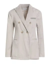 Fabiana Filippi Woman Blazer Beige Size 10 Cotton, Elastane In Neutral