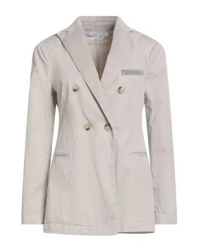 Fabiana Filippi Woman Blazer Beige Size 10 Cotton, Elastane In Neutral
