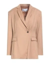 Fabiana Filippi Woman Blazer Beige Size 6 Merino Wool, Polyamide, Elastane