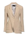 Fabiana Filippi Woman Blazer Beige Size 10 Viscose, Linen, Brass In Beige