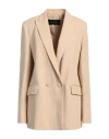 Fabiana Filippi Woman Blazer Beige Size 6 Virgin Wool, Polyamide, Elastane