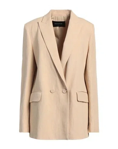 Fabiana Filippi Woman Blazer Beige Size 6 Virgin Wool, Polyamide, Elastane