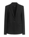 Fabiana Filippi Woman Blazer Black Size 12 Viscose, Polyamide, Elastane In Black