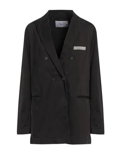 Fabiana Filippi Woman Blazer Black Size 0 Cotton, Ecobrass