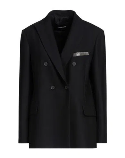 Fabiana Filippi Woman Blazer Black Size 6 Polyester, Virgin Wool, Elastane