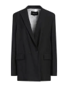 Fabiana Filippi Woman Blazer Black Size 8 Virgin Wool, Polyamide, Elastane In Black