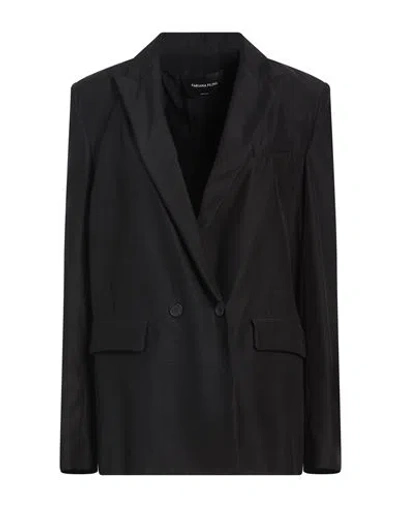 Fabiana Filippi Woman Blazer Black Size 8 Virgin Wool, Silk