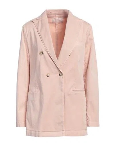 Fabiana Filippi Woman Blazer Blush Size 12 Cotton, Elastane In Pink