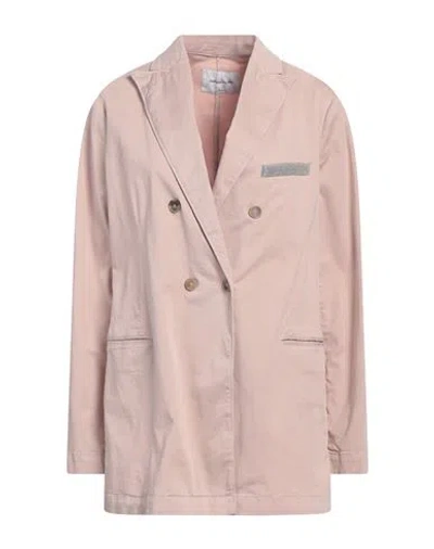 Fabiana Filippi Woman Blazer Blush Size 8 Cotton, Ecobrass In Pink