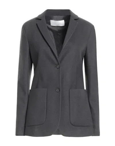 Fabiana Filippi Woman Blazer Charcoal Size 4 Virgin Wool, Polyamide In Grey