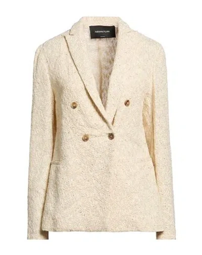 Fabiana Filippi Woman Blazer Cream Size 14 Cotton, Polyester, Viscose, Polyamide In White