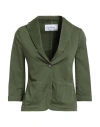 Fabiana Filippi Woman Blazer Green Size 0 Cotton, Elastane, Ecobrass
