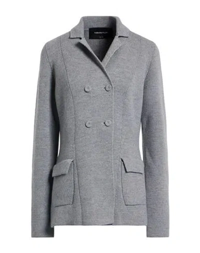 Fabiana Filippi Woman Blazer Grey Size 10 Virgin Wool In Gray