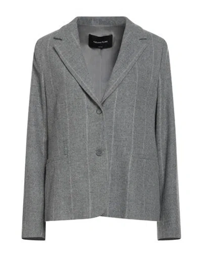Fabiana Filippi Woman Blazer Grey Size 4 Virgin Wool In Gray