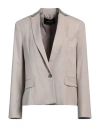 FABIANA FILIPPI FABIANA FILIPPI WOMAN BLAZER GREY SIZE 4 WOOL, POLYAMIDE, ELASTANE