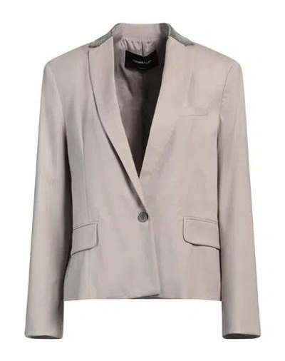 Fabiana Filippi Woman Blazer Grey Size 4 Wool, Polyamide, Elastane