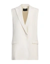 Fabiana Filippi Woman Blazer Ivory Size 8 Linen, Viscose, Polyester In White