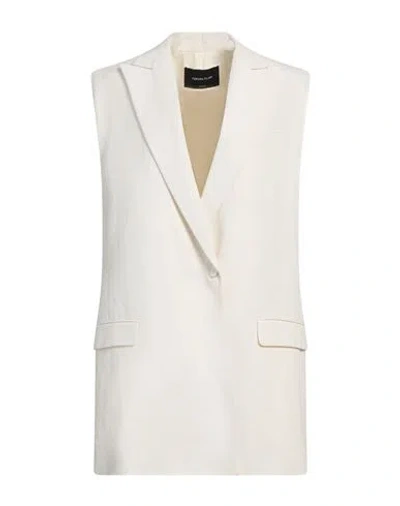 Fabiana Filippi Woman Blazer Ivory Size 8 Linen, Viscose, Polyester In White