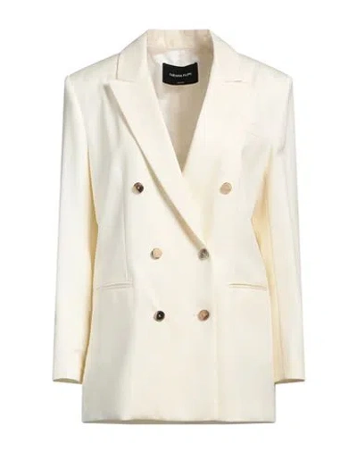 Fabiana Filippi Woman Blazer Ivory Size 14 Virgin Wool In White