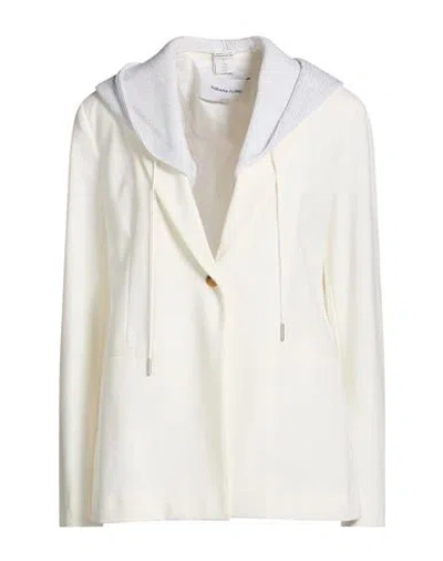 Fabiana Filippi Woman Blazer Ivory Size 8 Cotton, Viscose, Polyester In White