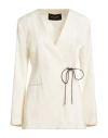 Fabiana Filippi Woman Blazer Ivory Size 8 Virgin Wool In White