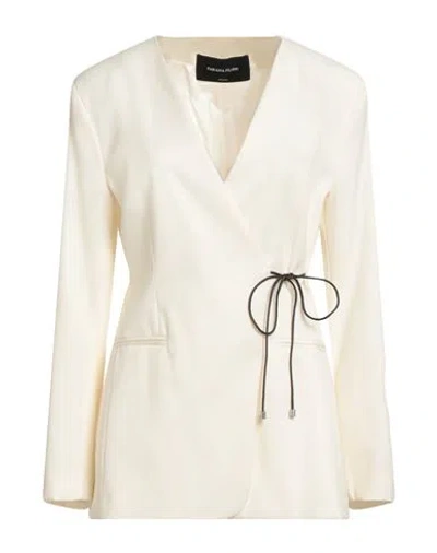 Fabiana Filippi Woman Blazer Ivory Size 8 Virgin Wool In White