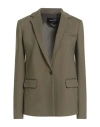 Fabiana Filippi Woman Blazer Khaki Size 4 Viscose, Polyamide, Elastane In Green