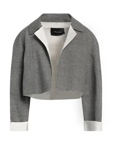 Fabiana Filippi Woman Jacket Lead Size 6 Linen, Lyocell In Grey