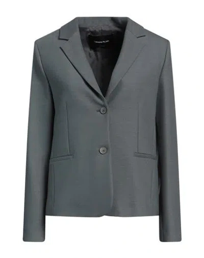 Fabiana Filippi Woman Blazer Lead Size 4 Polyester, Virgin Wool, Elastane In Grey