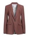 Fabiana Filippi Woman Blazer Light Brown Size 10 Viscose, Linen, Ecobrass In Beige