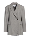 Fabiana Filippi Woman Blazer Light Grey Size 12 Merino Wool In Grey