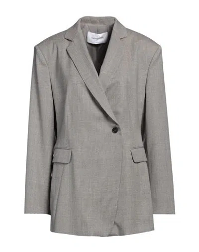 Fabiana Filippi Woman Blazer Light Grey Size 12 Merino Wool