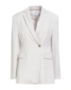 Fabiana Filippi Woman Blazer Light Grey Size 10 Merino Wool, Polyamide, Elastane