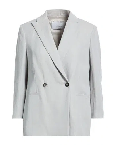 Fabiana Filippi Woman Blazer Light Grey Size 10 Viscose, Linen In Gray