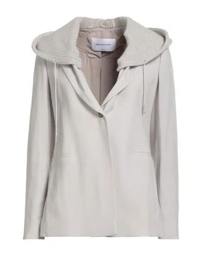 Fabiana Filippi Woman Blazer Light Grey Size 2 Virgin Wool, Polyamide, Elastane, Mohair Wool, Alpaca In Gray
